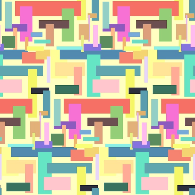 Colorful abstract seamless pattern with rectangles