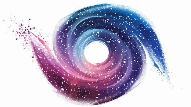 Vector colorful abstract spiral galaxy in space flat vector