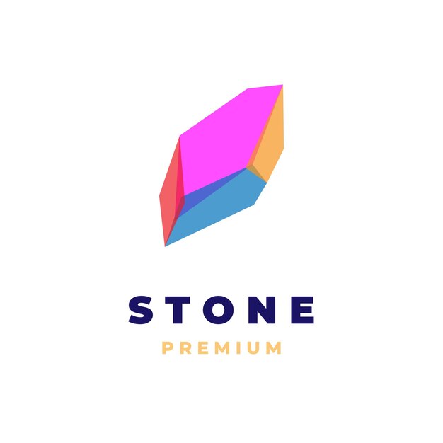 Colorful abstract stone illustration logo