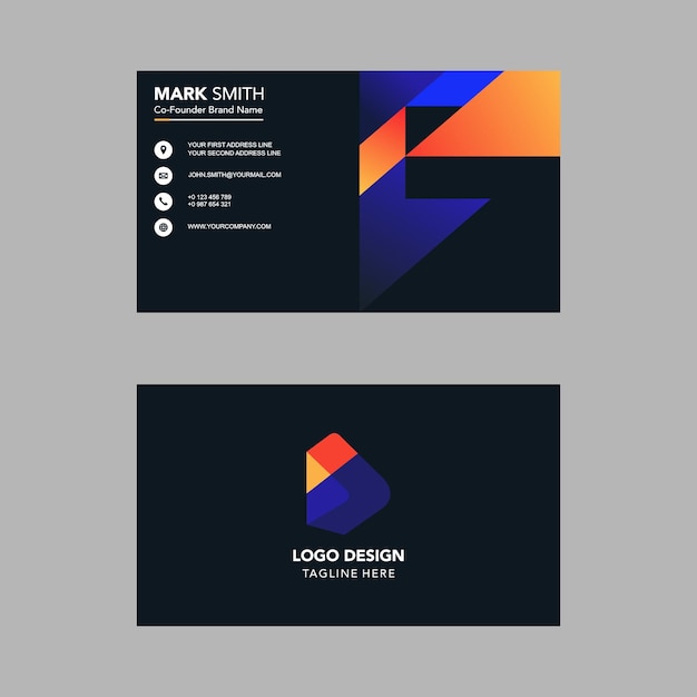 colorful abstract style business card template design