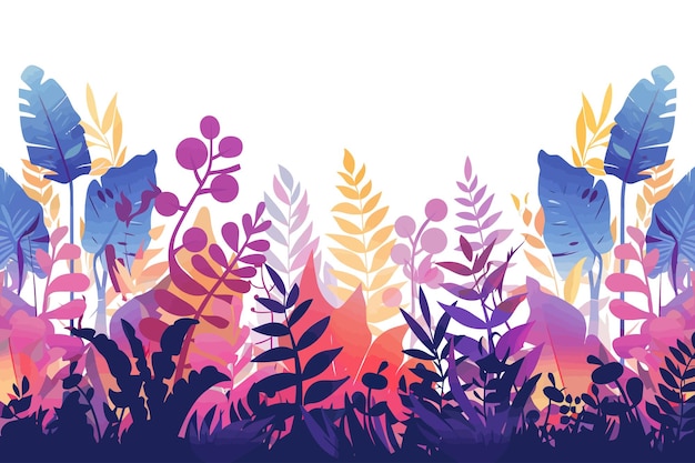 Colorful Abstract Tropical Foliage Vector illustration design