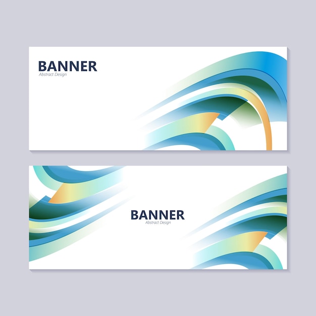 colorful abstract wave banner design