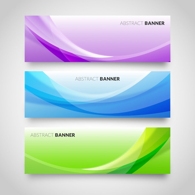 Colorful Abstract Wave Banners template