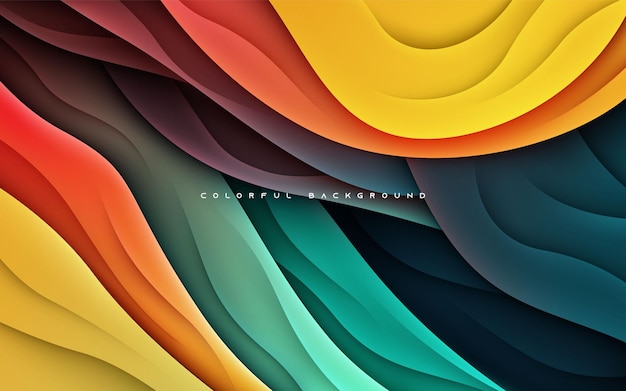 Colorful abstract wavy dimension background gradient textured layers