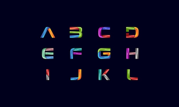 colorful alphabet 3d logo