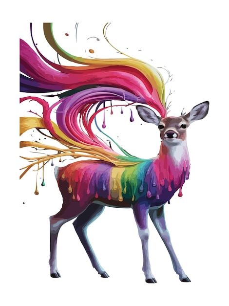 colorful angel tipe deer illustration eps