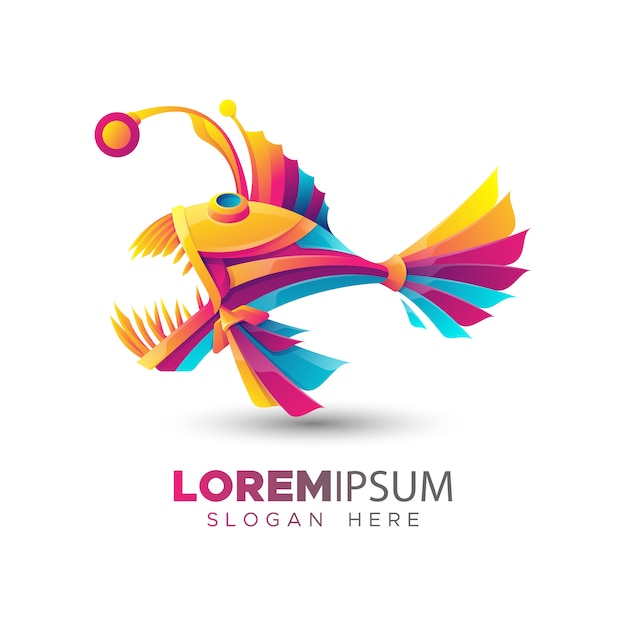 Colorful Anglerfish Logo Template