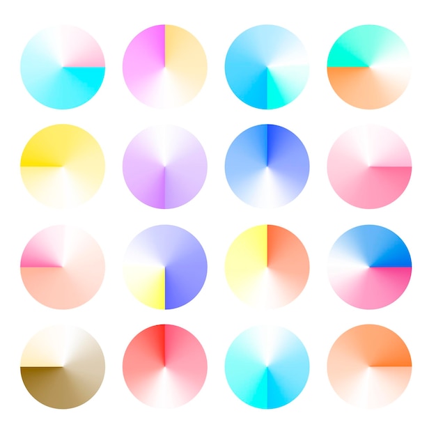 Colorful angular or conical gradient circle vector composition