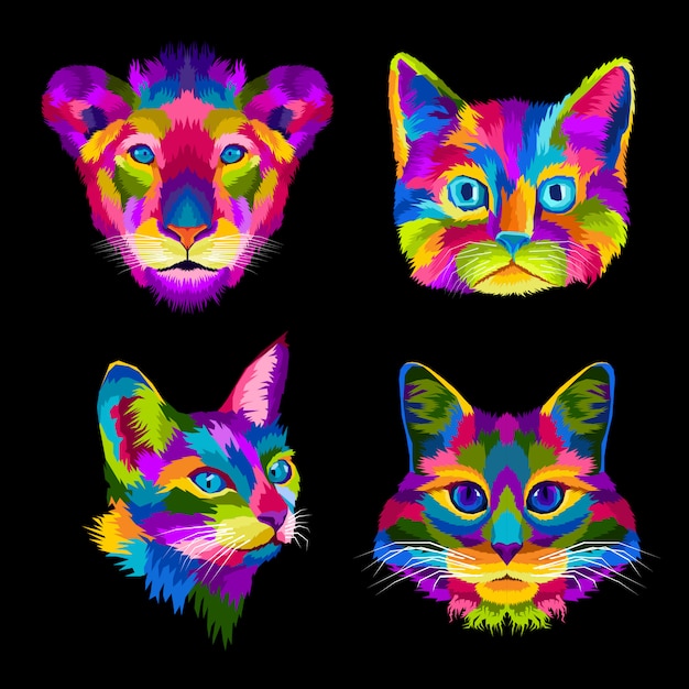 colorful animal pop art portrait premium