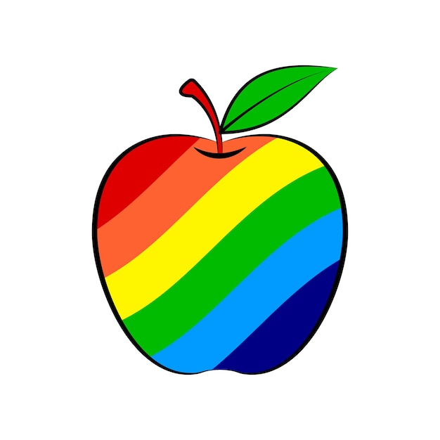 Colorful Apple on white background