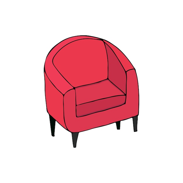 Colorful armchair illustration in vector Colorful doodle armchair illustration in vector