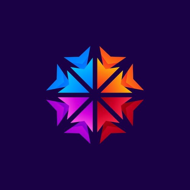 Colorful arrow for business community logo design