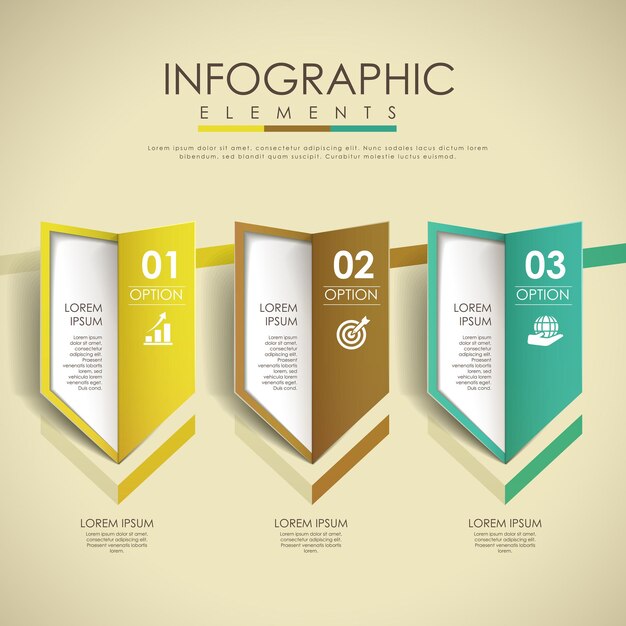 Colorful arrow options design infographic elements template