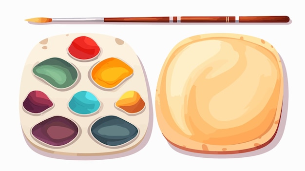 Vector colorful art palette for drawing with school supplies vector illustration