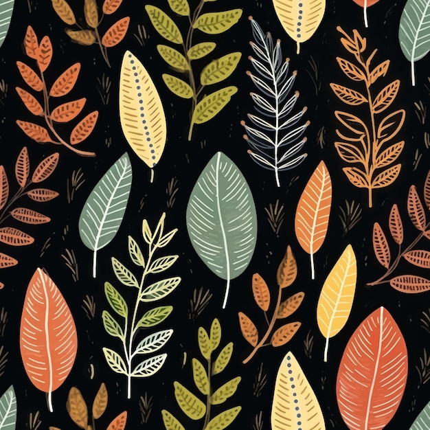 Colorful autumn leaves pattern