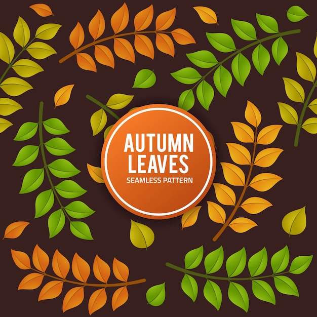 Colorful Autumn Leaves Seamless Pattern