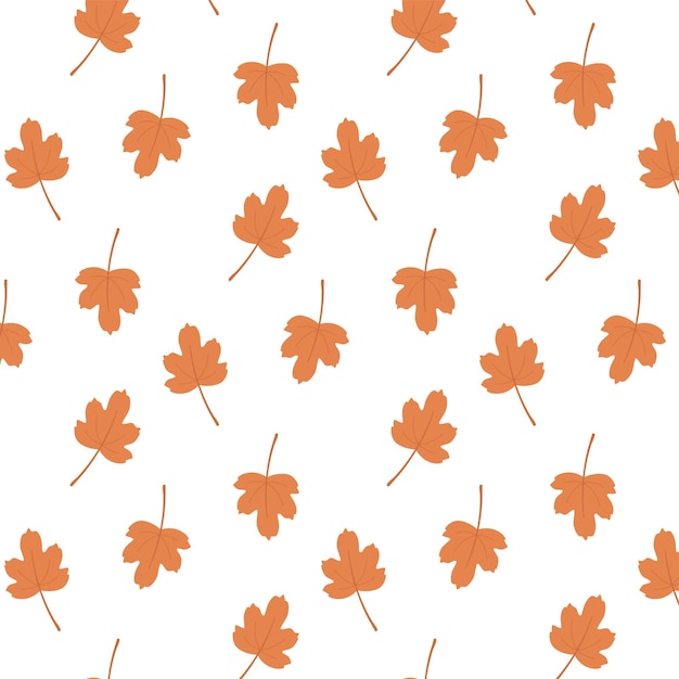 Colorful autumn seamless pattern with fall leaves