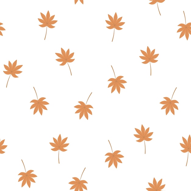 Colorful autumn seamless pattern with fall leaves