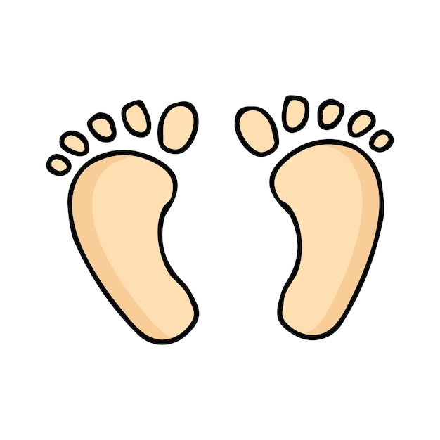 Colorful baby footprints icon in vector Flat baby footprints illustration in vector