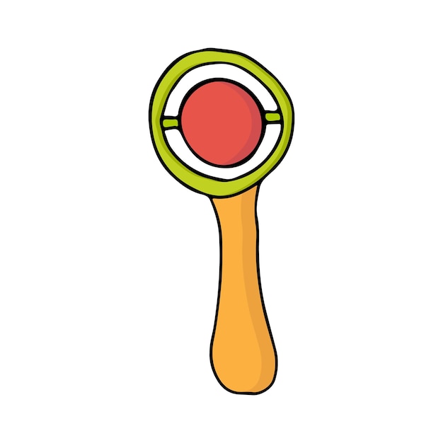 Colorful baby rattle icon in vector Flat baby rattle illustration in vector