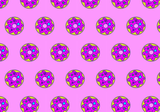 colorful background of donuts cute in editable vector