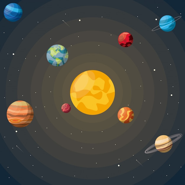 Colorful background of the solar system 