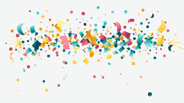 Vector a colorful background with colorful confetti and stars