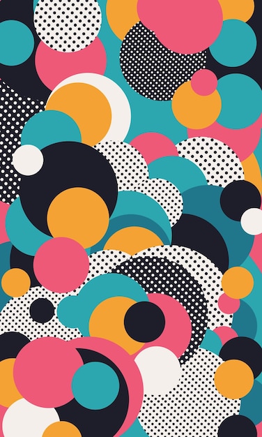 a colorful background with dots 80s 90s seamless retro dot circyle pattern memphis style