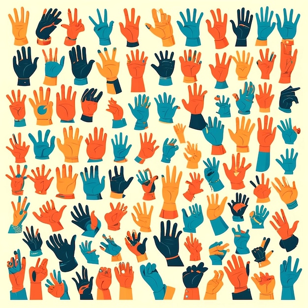 Vector a colorful background with many hands that say quot im a quot