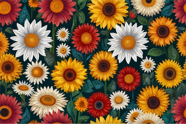 A colorful background with a pattern of flowers