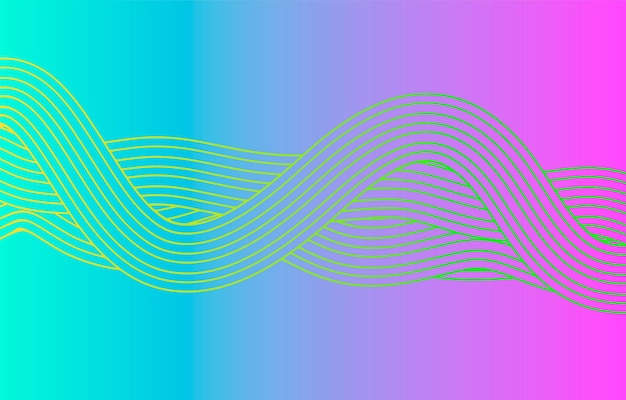 A colorful background with a wavy line in the middle and the word wave on the bottom.