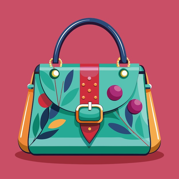 Vector a colorful bag with a floral design on the front