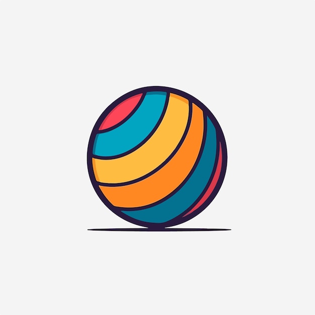 A colorful ball logo with the title'logo for a gym '