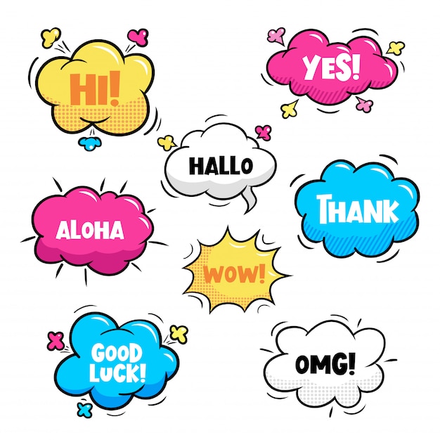 Colorful balloon speech bubbles set