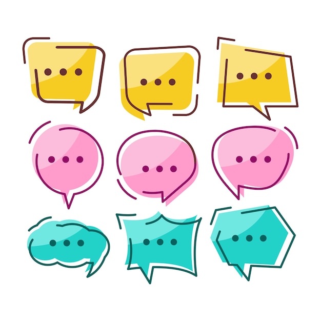 Colorful balloon speech bubbles set