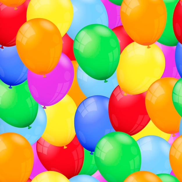 Colorful balloons seamless pattern background