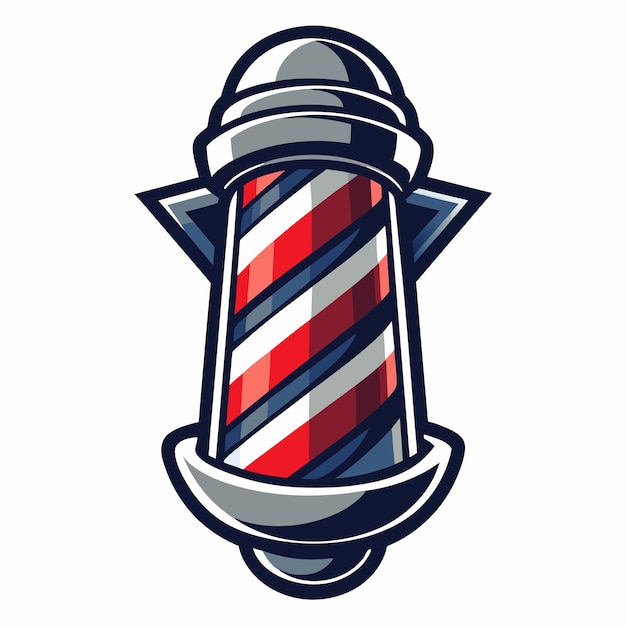 colorful barberpole or barbershop logo design