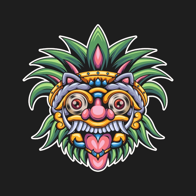 Colorful barong head illustration