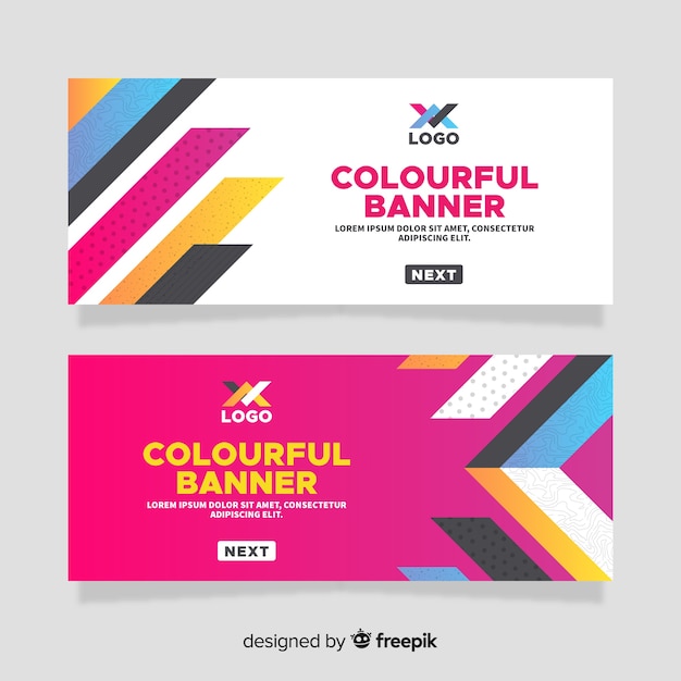 Colorful bars banner template