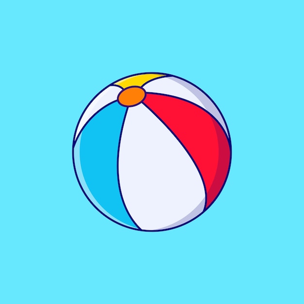 Colorful beach ball vector flat illustration