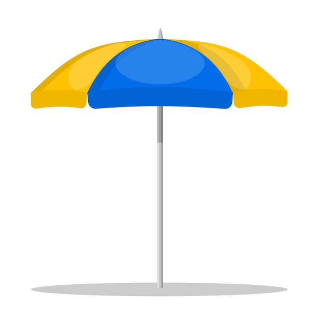 Colorful beach umbrella on white background Vector illustration in flat style