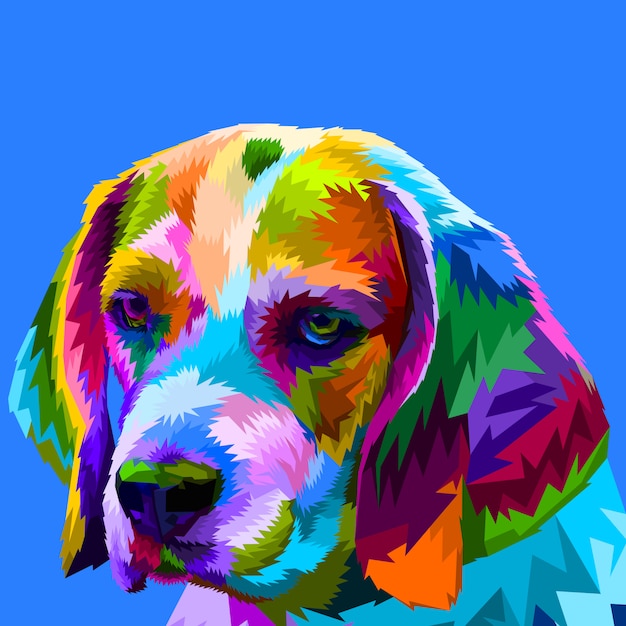 Colorful beagle head