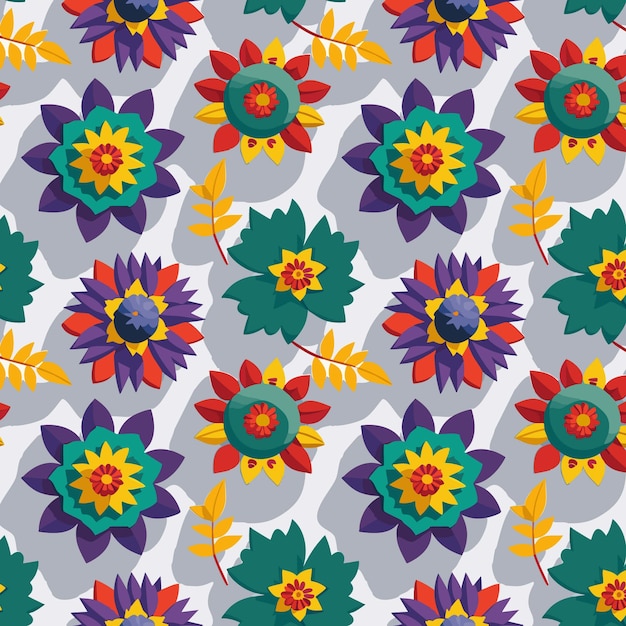 colorful beautiful 3d floral Botanical unique pattern background design