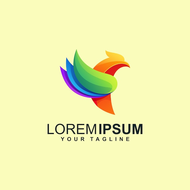 Colorful bird logo design abstract