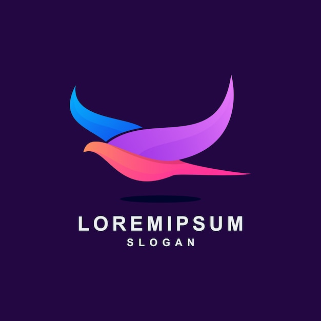 Colorful bird logo design premium