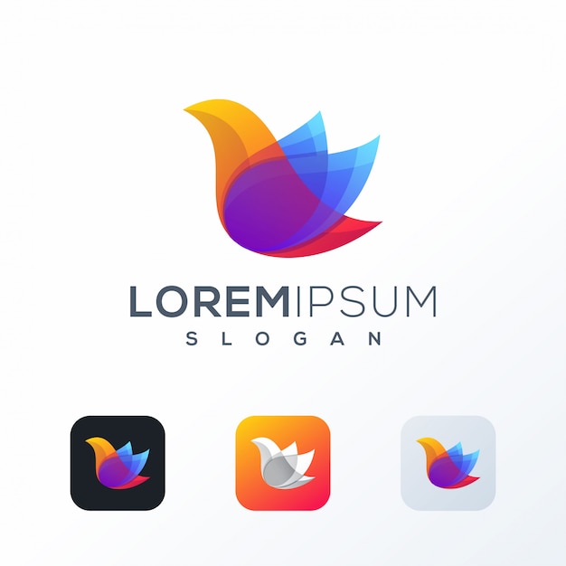 colorful bird logo design