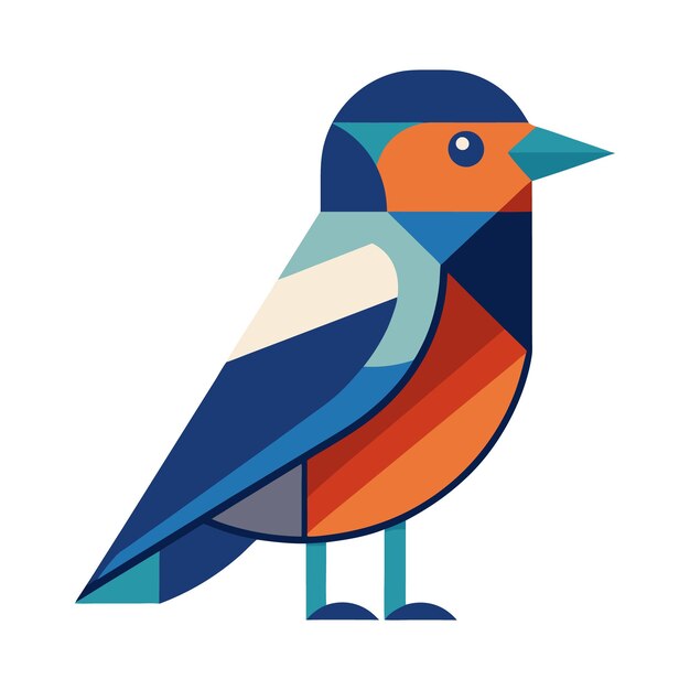 Vector a colorful bird with a blue and orange coloring