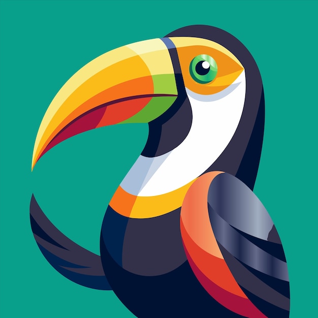 Vector a colorful bird with a colorful beak is shown in a picture