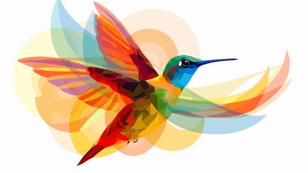 Vector a colorful bird with colorful wings is in a colorful image