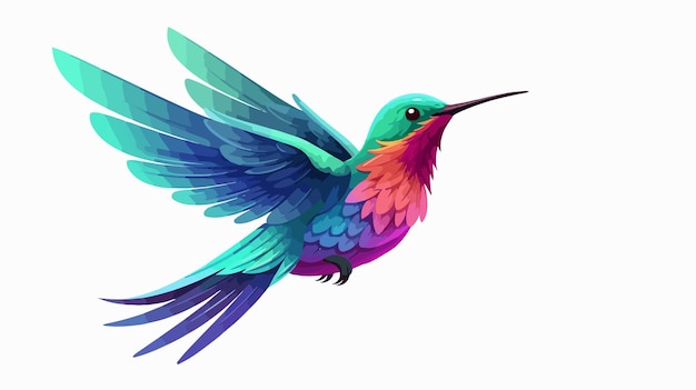 Vector colorful bird with a colorful wings